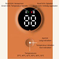 Draagbare Flessenwarmer – Draadloos & Oplaadbaar voor Onderweg